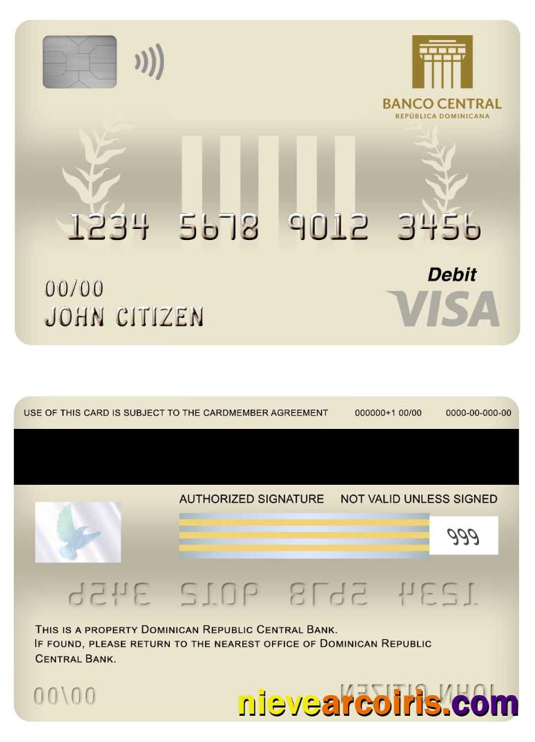 Dominican Republic Central bank visa debit card